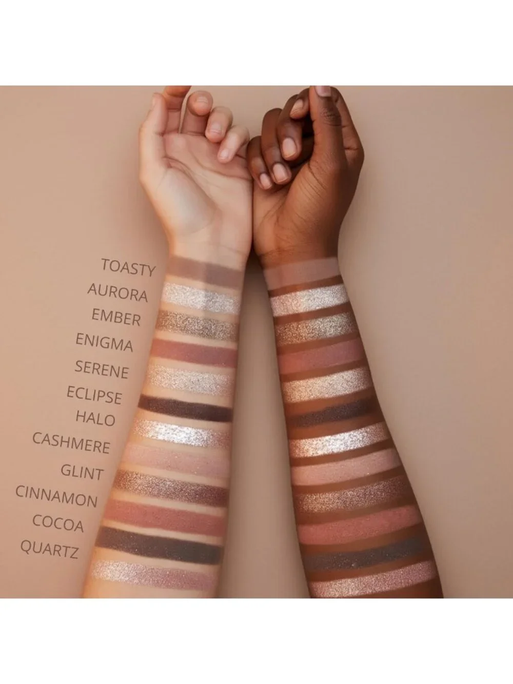 Nude Eyeshadow Palette - 12 Neutral Shimmer & Matte Vegan Shades for All Skin